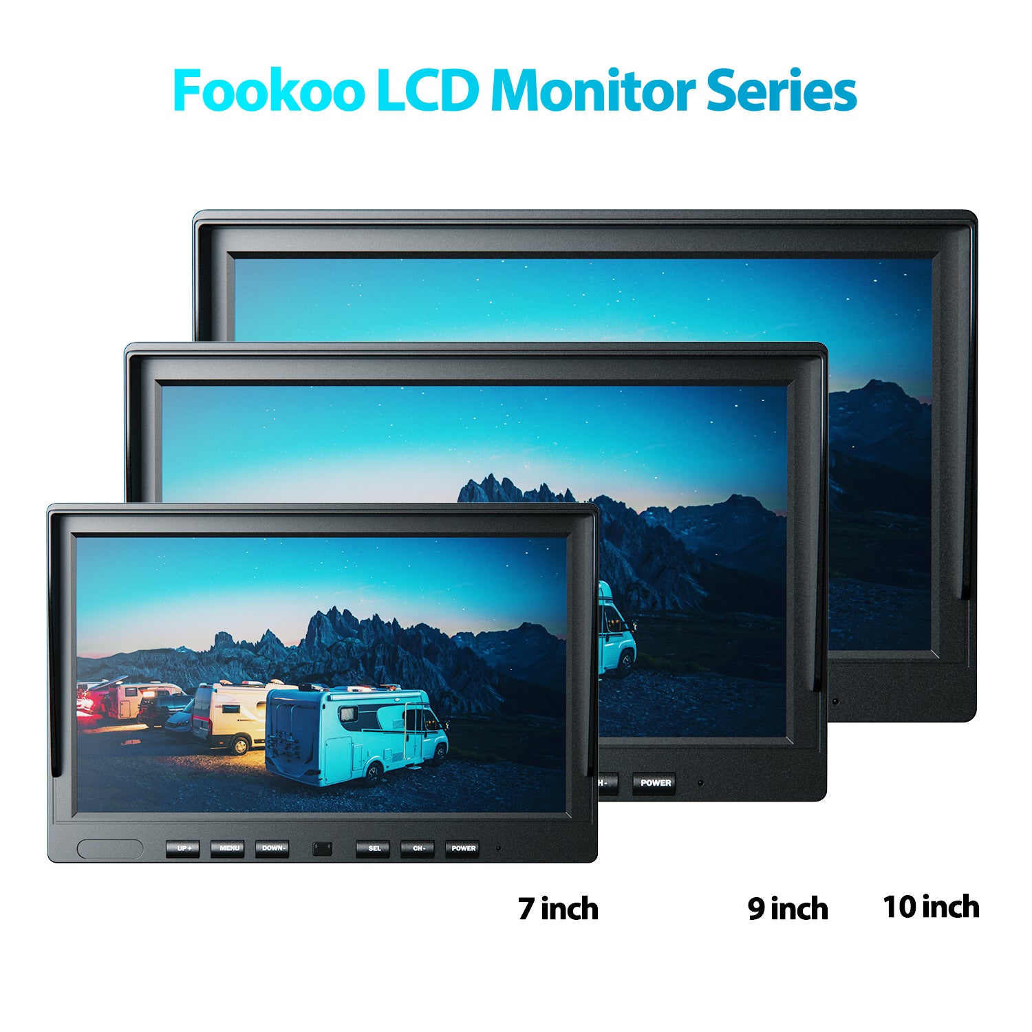 Fookoo Ⅱ HD 1080P Wired Backup Camera System Kit,10 inch Dual